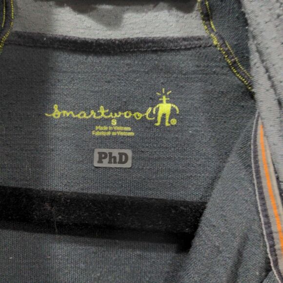 Smartwool Mens PhD Wind Merino Poly Blend Half Zip LS Top Size S Gray Hiking - Picture 9 of 14
